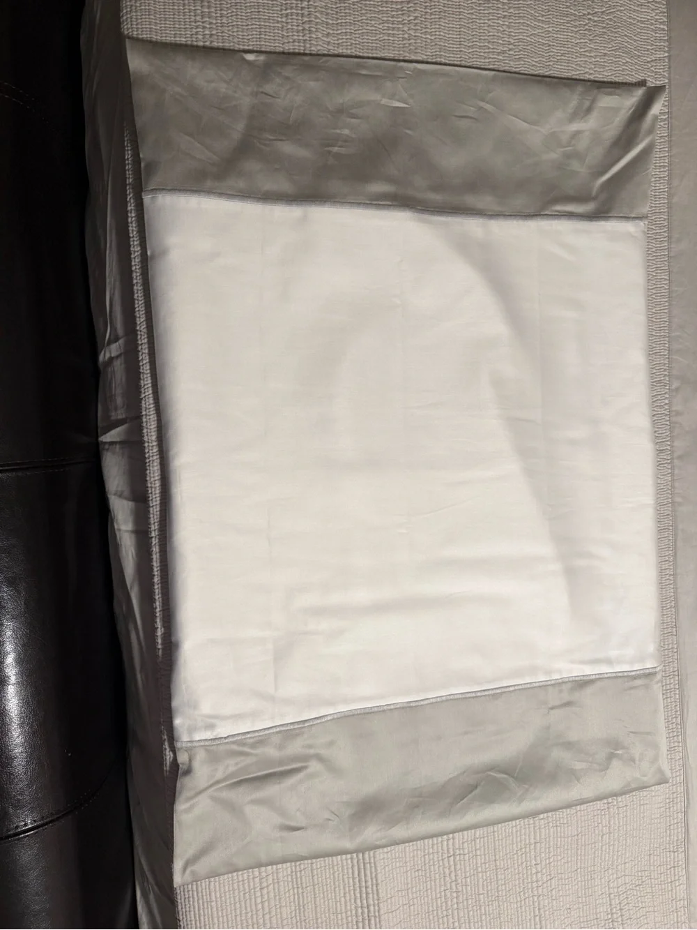 Restoration Hardware White and Silver Pillow Sham